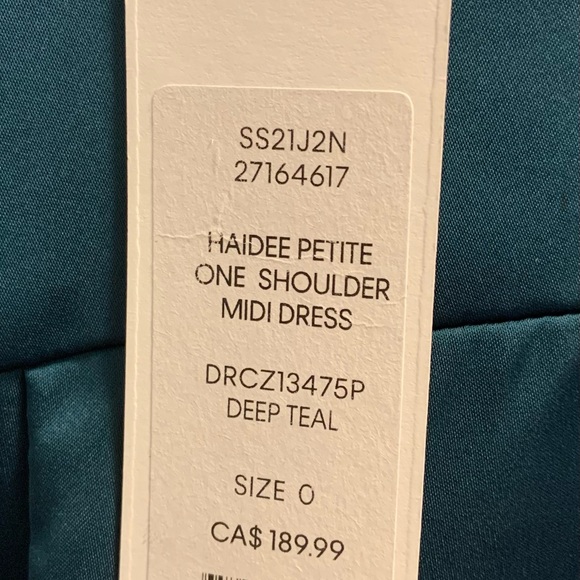 Ever New one shoulder Midi dress deep teal size 0 - Picture 5 of 7